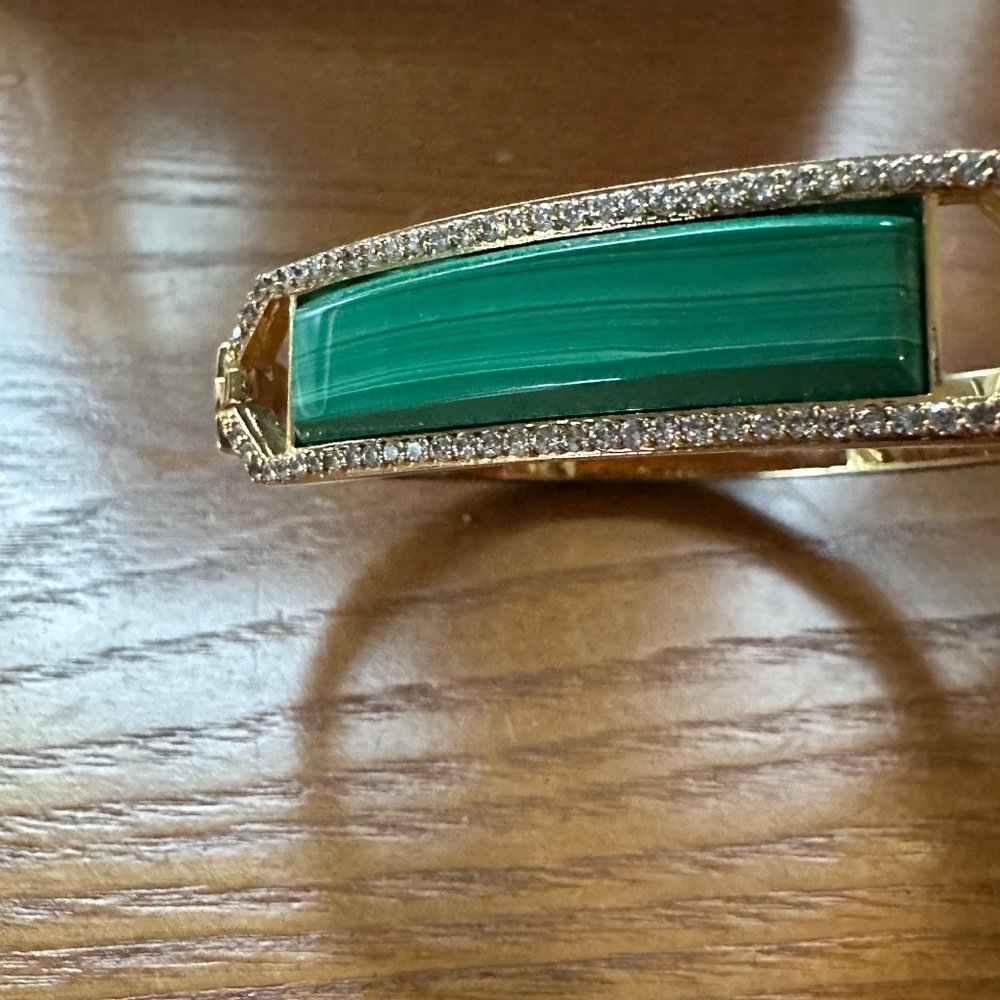 Henri Bendel Luxe Collection Malachite and Pave Hook Bracelet - Picture 6 of 6
